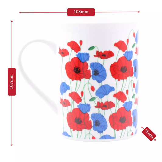 Remember Their Service Red & Purple Poppy Mug