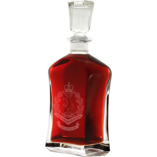2nd Battalion Royal Australian Regiment (2 RAR) Italian Glass Decanter