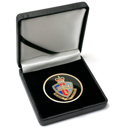 ADFA Medallion In Case Superb Australian Defence Force Academy (ADFA) 48mm medallion presented in a leather look gift box. Order now, the block is presented in a form cut gift box making it perfect for awards, presentations