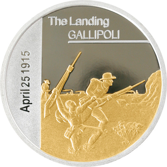 SoG 05 Ltd Ed. Medallion - The Landing The Stunning Sands of Gallipoli 2005 release The Landing Limited Edition Medallion from the military specialists. At 4.30am on April 25th 1915 as dawn's first dim light illuminated the narrow beach an
