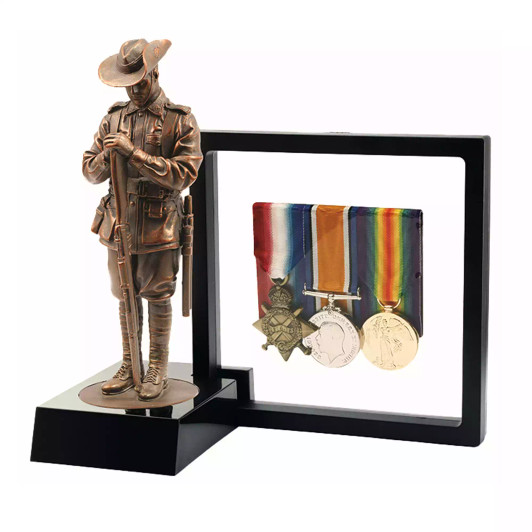 Miniature Reversed Arms Digger Figurine Set with 3D Frame and Stand