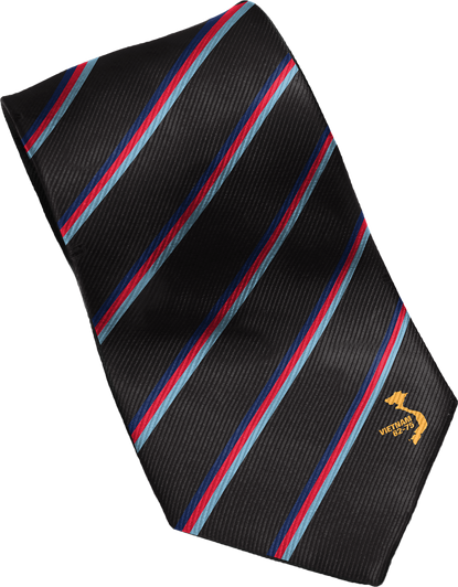 Vietnam Tri Colour Tie Tri-Colour Vietnam polyester Tie - Commemorating all three services to participate in Vietnam, the Tri-colour badge is representive of Navy, Army and Air Force.
