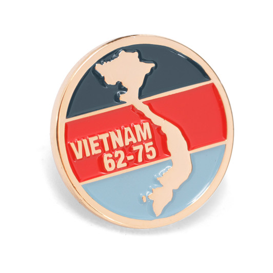Vietnam Tri Colour Service Badge Commemorating all three services to participate in Vietnam, the Tri-colour badge is representative of Navy, Army and Air Force. This 25mm (approx.) metal lapel pin depicts a map of Vietnam and the col