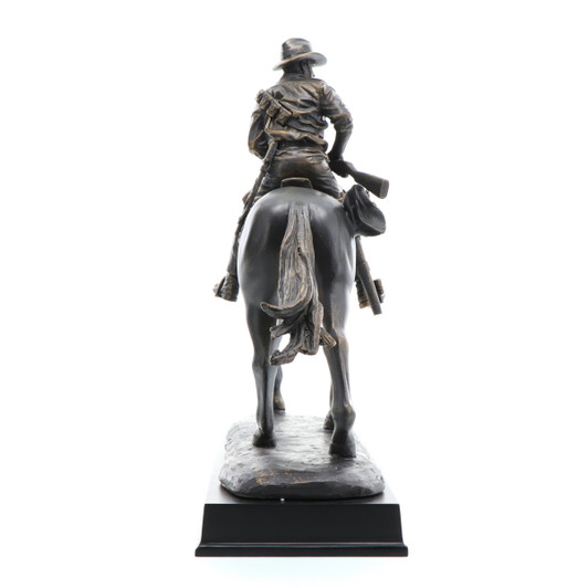 The Australian Horseman Figurine THE AUSTRALIAN HORSEMAN 'Nackeroos'Captured at a canter with rifle in-hand, the rider spots a distant movement in the endless expanse of the KimberleyDuring WWII, the men of the North Australia Observ