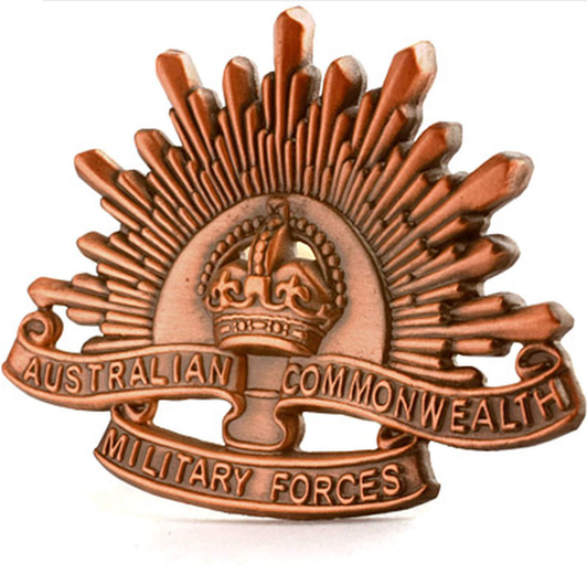 Rising Sun Hat Badge 1904 Edition 3rd This high quality replica of The third Australian Army Rising Sun Hat Badge from the military specialists. The third Rising Sun badge is from May 1904 carried a scroll inscribed with the words 'Austra