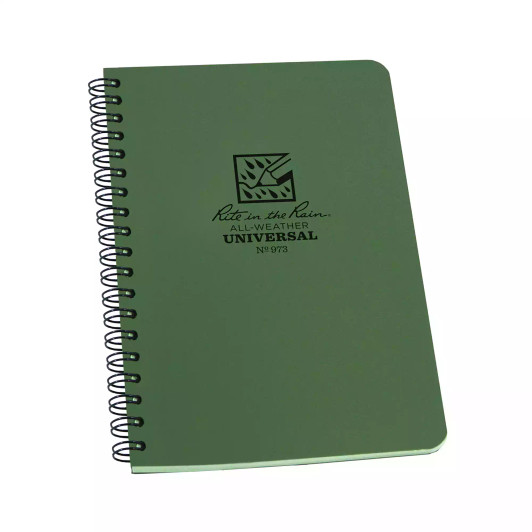 RITR Side Spiral 4.625 x 7 Polydura Notebook - Universal - Green