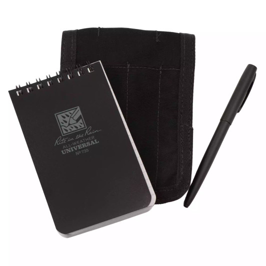RITR Top Spiral Kits 3 X 5 - Universal - Black Polydura Notebook / Black Cordura Cover