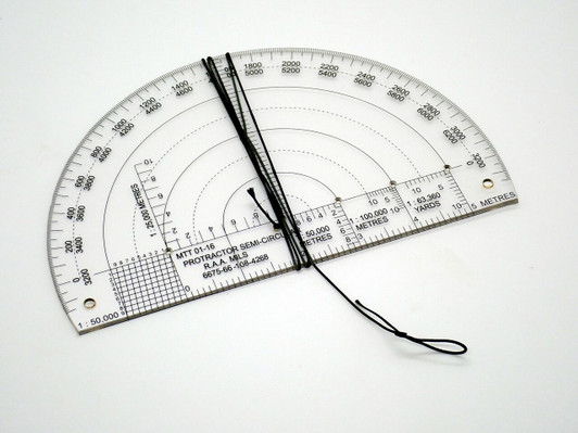 RAA 6IN Protractor Semi Circle Protractor, Semi Circular, R.A.A., Mils. NSN 6675-66-108-4268 We are the preferred supplier to the Australian Defence Materiel Organisation for the production of this NSN service item manufactured to