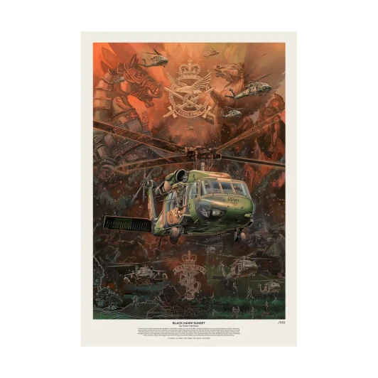 Black Hawk Sunset Limited Edition Paper Print 700 x 490