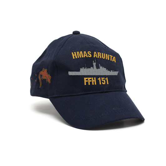 HMAS Arunta Policy Cap HMAS Arunta Policy Cap, order now from the military specialists. Quality Heavy brushed cotton cap with the Navy Ceremonial badge on the left side. Hook-and-loop adjustment at the back to fit most. HMAS Arunta Policy Cap HMAS Arunta Policy Cap, order now from the military specialists. Quality Heavy brushed cotton cap with the Navy Ceremonial badge on the left side. Hook-and-loop adjustment at the back to fit most.