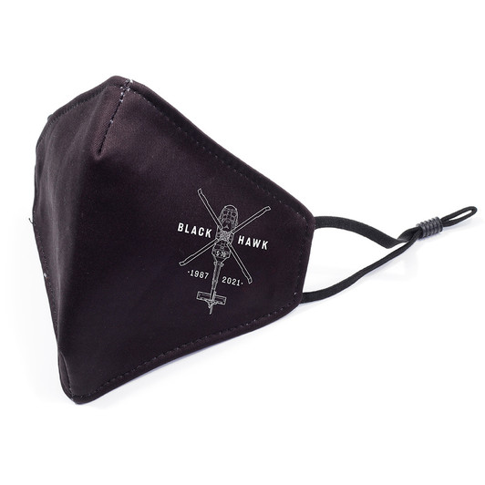 Black Hawk Face Mask A comfortable face mask to proudly display your support. Celebrate the End of Service for the Black Hawk with this great face mask. These soft comfortable 3 ply face masks are manufactured from thre Black Hawk Face Mask A comfortable face mask to proudly display your support. Celebrate the End of Service for the Black Hawk with this great face mask. These soft comfortable 3 ply face masks are manufactured from thre