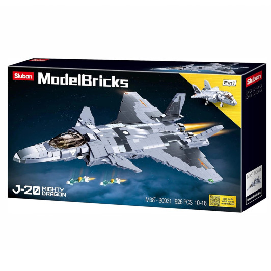 Model Bricks J-20 Mighty Dragon Fighter 926 Pcs