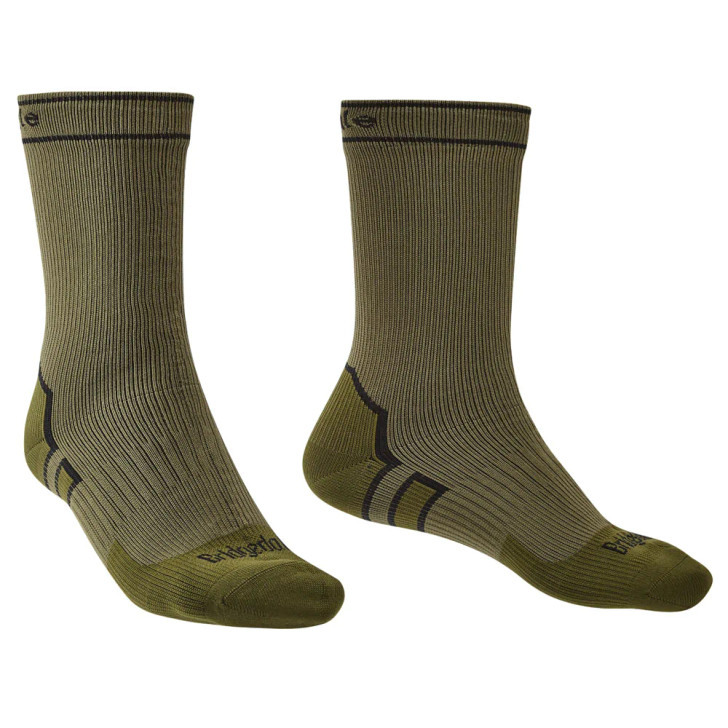 Bridgedale Storm Sock Midweight 100% Waterproof-Khaki Bridgedale Storm Sock Midweight 100% Waterproof-Khaki Waterproof – Protects your feet from the damp. Footbed – Dense and resilient footbed covers the heel and ankle for a warmth and cushioning. Merino Wool – Anti-bacterial and anti-odour properties