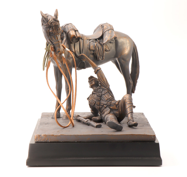 Unbreakable Bonds Australian Light Horse Limited Edition Figurine This limited edition cold cast bronze figurine honours and showcases the unbreakable bonds of the Australian Light Horsemen and their Waler mounts. Depicting an incredible scene, this beautifully deta