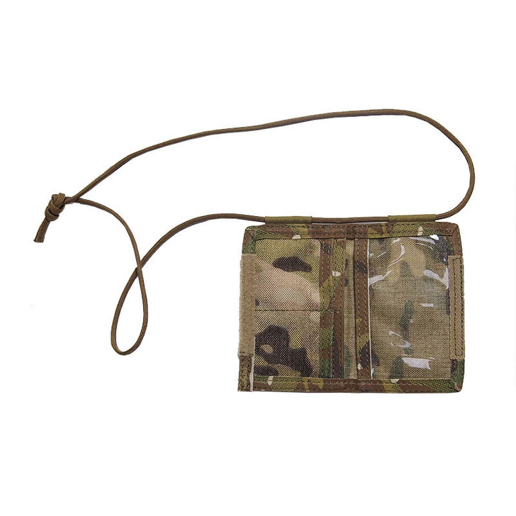 Sord-ID Holder Original - Multicam Sord-ID Holder Original - Multicam The original SORD folding ID holder with three ID windows, two on the outside and one on the inside with a separate coin and card slot.  Velcro edge keeps it closed securely.  550 para-cord with oppos