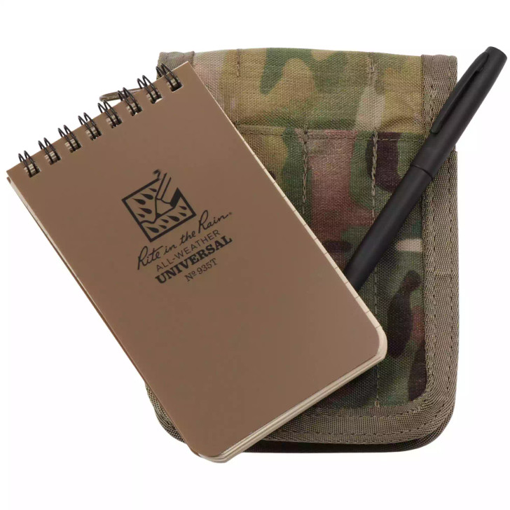 Ritr-Top Spiral Kits 3 X 5 - Universal - Tan Polydura Notebook / Multicam Cordura Cover Ritr-Top Spiral Kits 3 X 5 - Universal - Tan Polydura Notebook / Multicam Cordura Cover