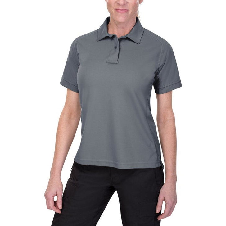 Vertx-Women's Coldblack Short Sleeve Polo-Grey Vertx-Women's Coldblack Short Sleeve Polo-Grey Professional look with all the tactical functionality The Vertx coldblack® polo allows users to stay cool while wearing dark colors in the sunlight. Exclusive coldblack® technology combined with moi