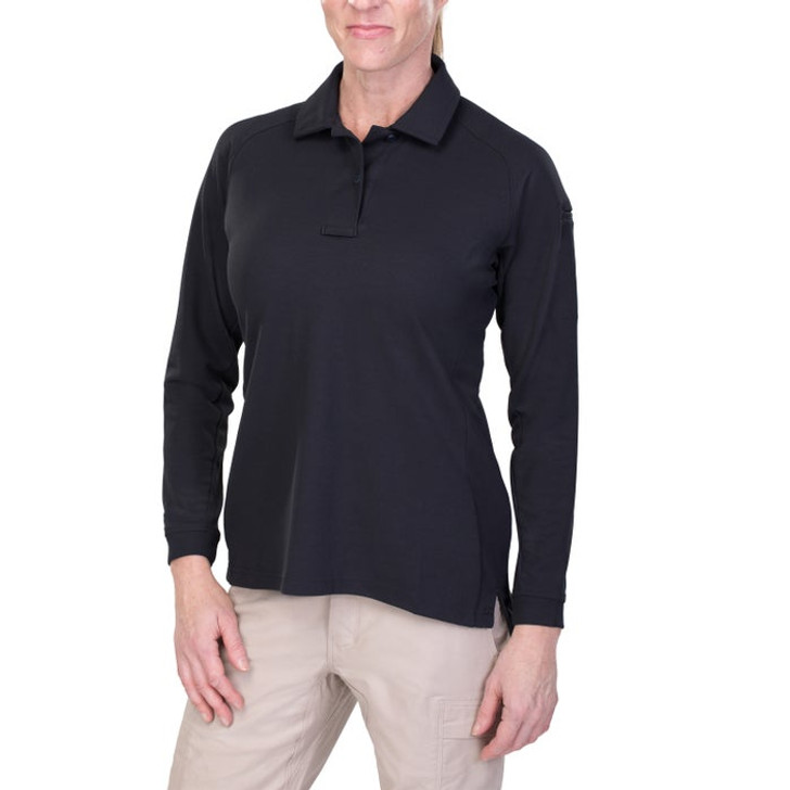 Vertx-Women's Coldblack Long Sleeve Polo-Navy Vertx-Women's Coldblack Long Sleeve Polo-Navy Professional look with all the tactical functionality The Vertx coldblack® polo allows users to stay cool while wearing dark colors in the sunlight. Exclusive coldblack® technology combined with moi