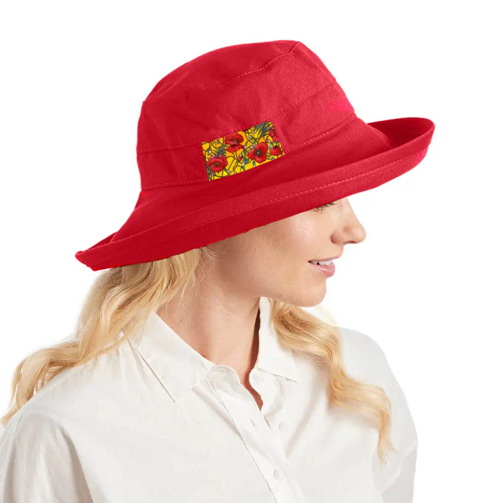 Poppy Mpressions Brothers In Arms Beach Hat A beautiful Beach Hat from our Poppy Mpressions Brothers In Arms collection featuring wonderful nods to art and remembrance.  This fantastic wide-brimmed hat is the perfect addition to your next beach