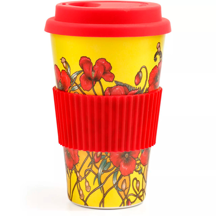 Poppy Mpressions Brothers In Arms Reusable Mug Poppy Mpressions Brothers In Arms Reusable Mug A reusable mug you'll reach for every time. Manufactured from environmentally friendly bamboo fibre with a silicon lid and grip band, this reusable cup features the delicate poppies from Australian ar