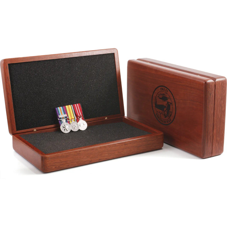 Miniature Vietnam Group 3 Logistics & Support Court Mounted & Vietnam Jarrah Medal Case Miniature Vietnam Group 3 Logistics & Support Court Mounted & Vietnam Jarrah Medal Case