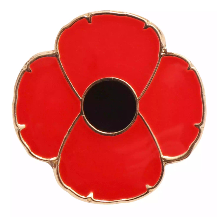 Metal Poppy Badge On Card Metal Poppy Badge On Card