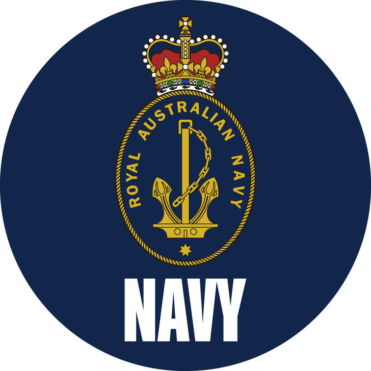 Navy Sticker Round Navy Sticker Round