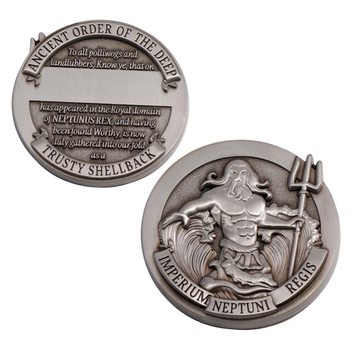 Crossing the Line Shellback Medallion in Blister Pack