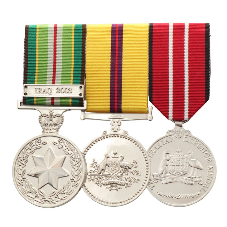 Service Mounted Iraq Active Service Set - Full Size, Miniatures, Court or Swing Mounted ...