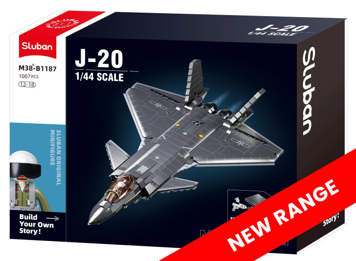Mb J20 Stealth Aircraft Metal Coating Scale 1:44 1007 Pcs