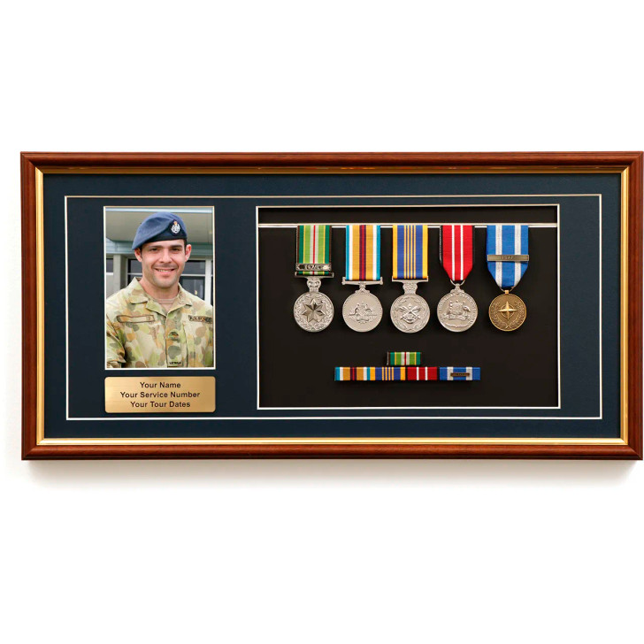 Medal Picture Display Frame with Blue Mat Board Medal Picture Display Frame with Blue Mat Board