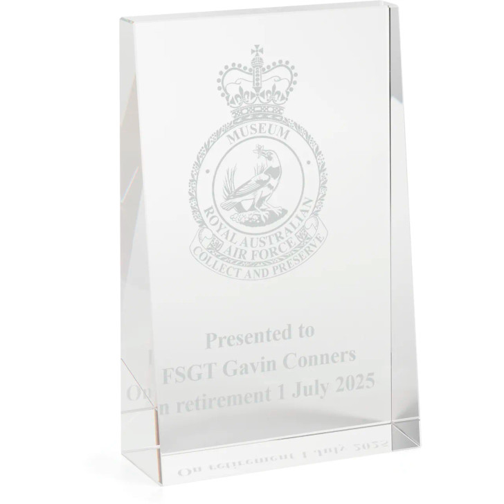 Air Force Museum Glacier Glass Award in Gift Box