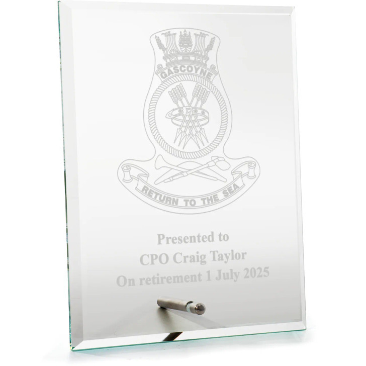 HMAS Gascoyne (II) Everest Glass Award in Gift Box