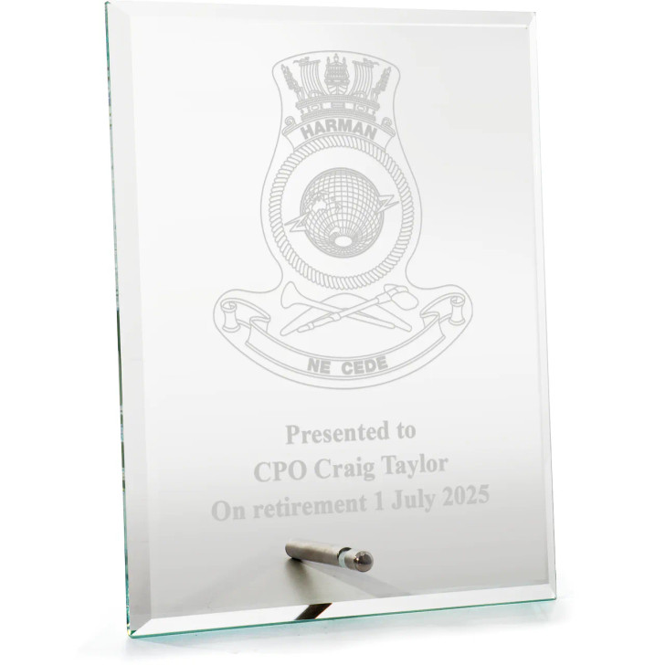 HMAS Harman Everest Glass Award in Gift Box