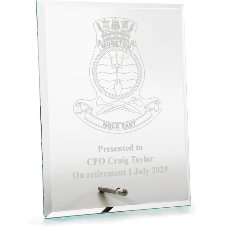 HMAS Moreton Everest Glass Award in Gift Box