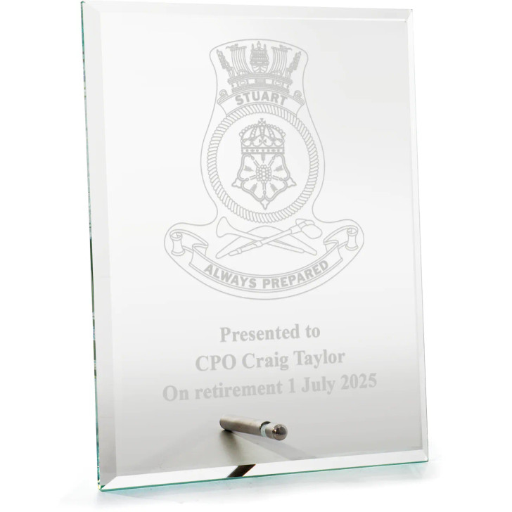 HMAS Stuart (III) Everest Glass Award in Gift Box