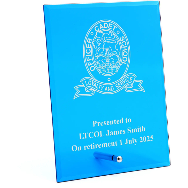 OCS Portsea Nebula Blue Glass Award in Gift Box