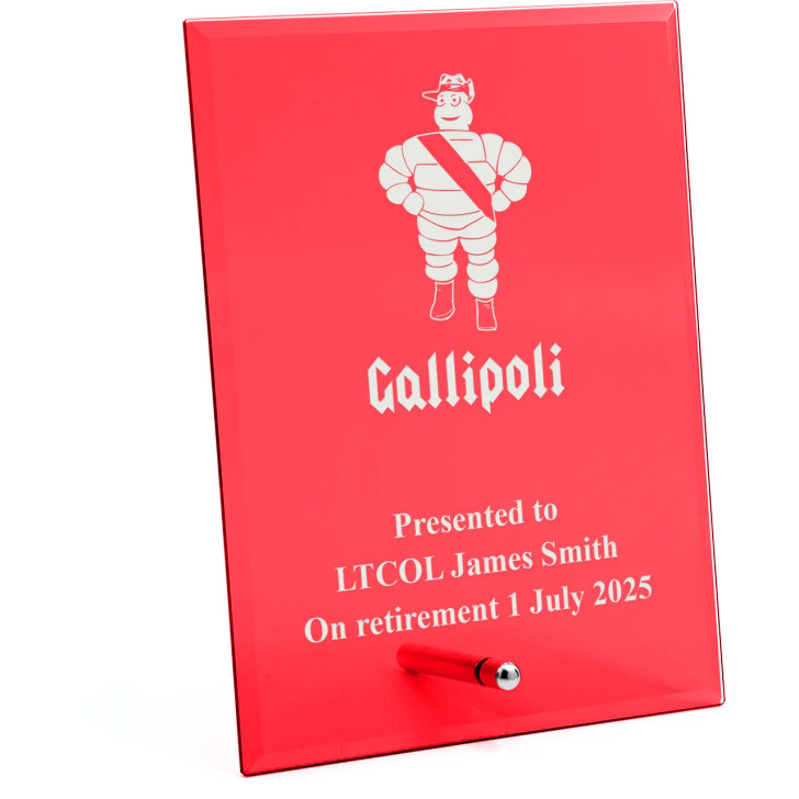 Gallipoli Company Nebula Red Glass Award in Gift Box