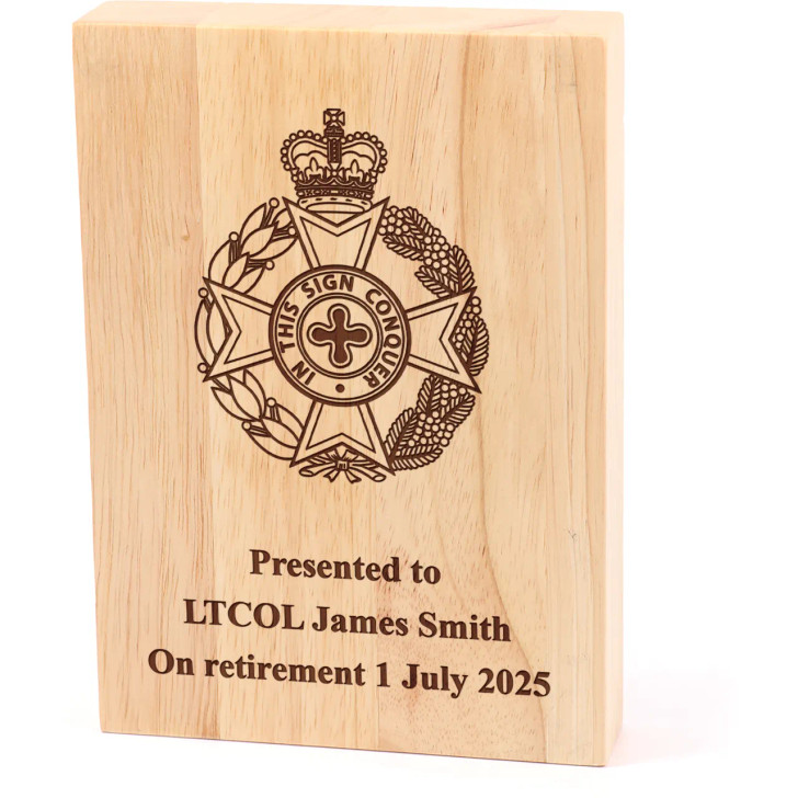 Royal Australian Chaplains Department (RAA Ch D) Heritage Wooden Award Image 0