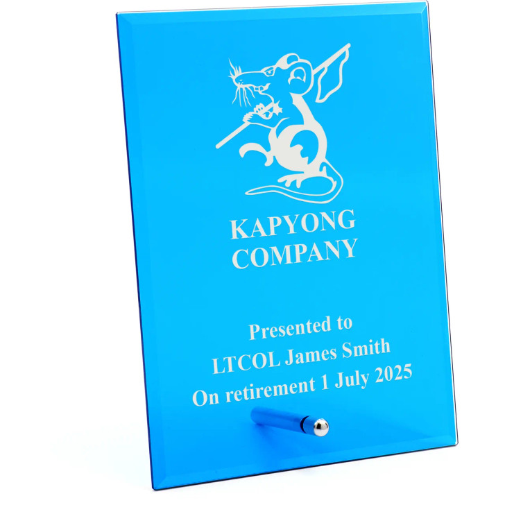 Kapyong Company Nebula Blue Glass Award in Gift Box