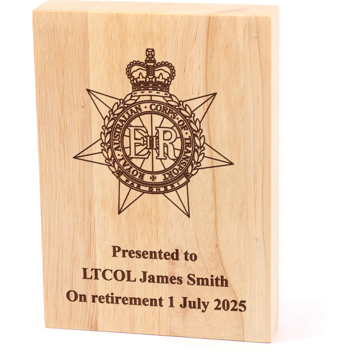 Royal Australian Corps of Transport (RACT) Heritage Wooden Award