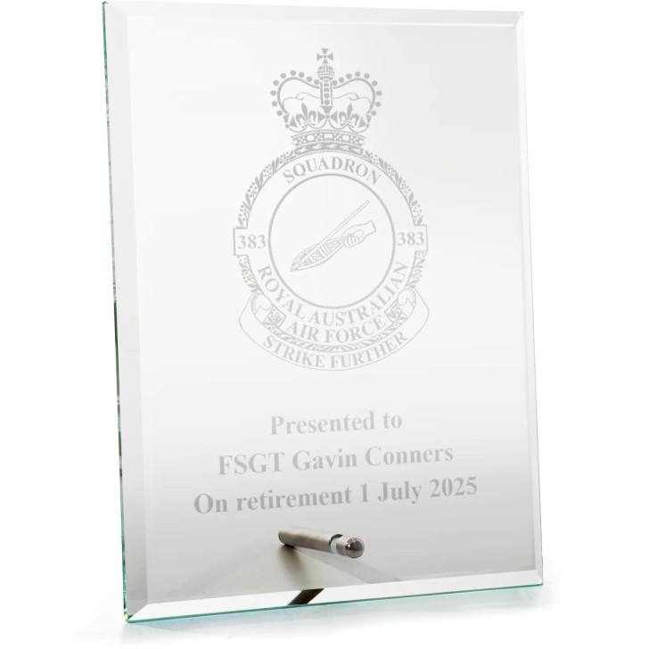 No 383 Squadron (383SQN) Everest Glass Award in Gift Box