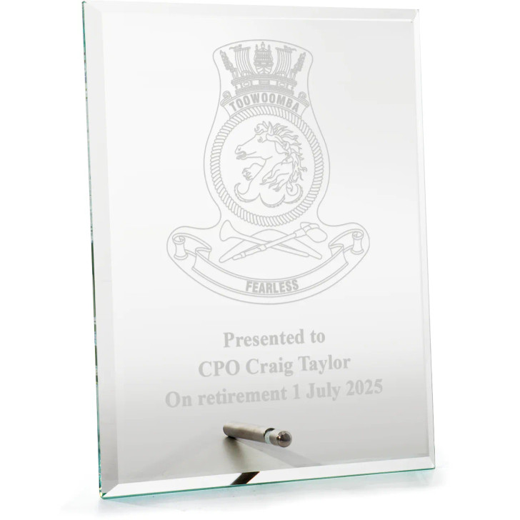HMAS Toowoomba Everest Glass Award in Gift Box