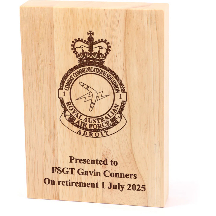No 1 Combat Communication Squadron (1CSS) Heritage Wooden Award