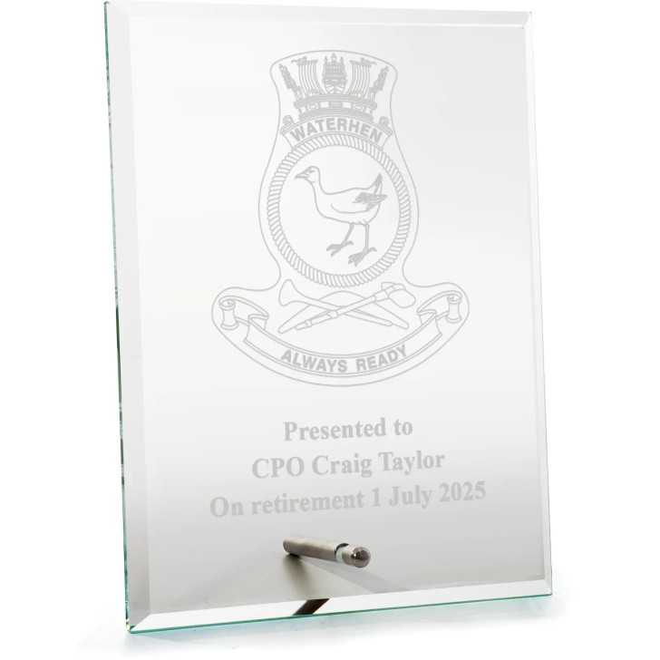 HMAS Waterhen Everest Glass Award in Gift Box