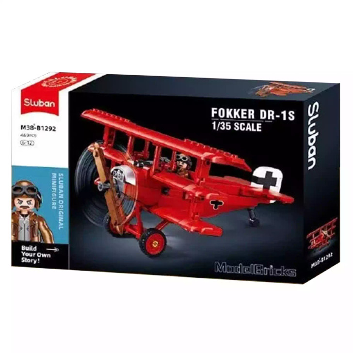 MB WW1 FOKKER DR-1S SCALE 1:35 281 PCS C16 MB WW1 FOKKER DR-1S SCALE 1:35 281 PCS C16