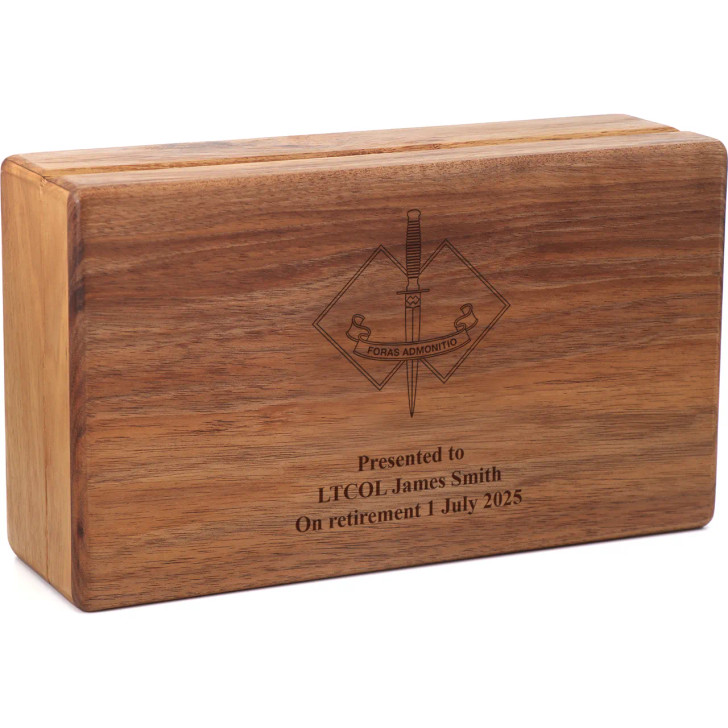 2nd Commando Regiment (2 CDO REGT) Tasmanian Blackwood Two-Tiered Medal Display Box