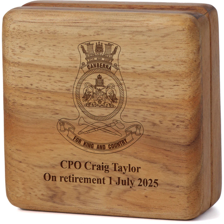 HMAS Canberra (III) Tasmanian Blackwood Keepsake Box