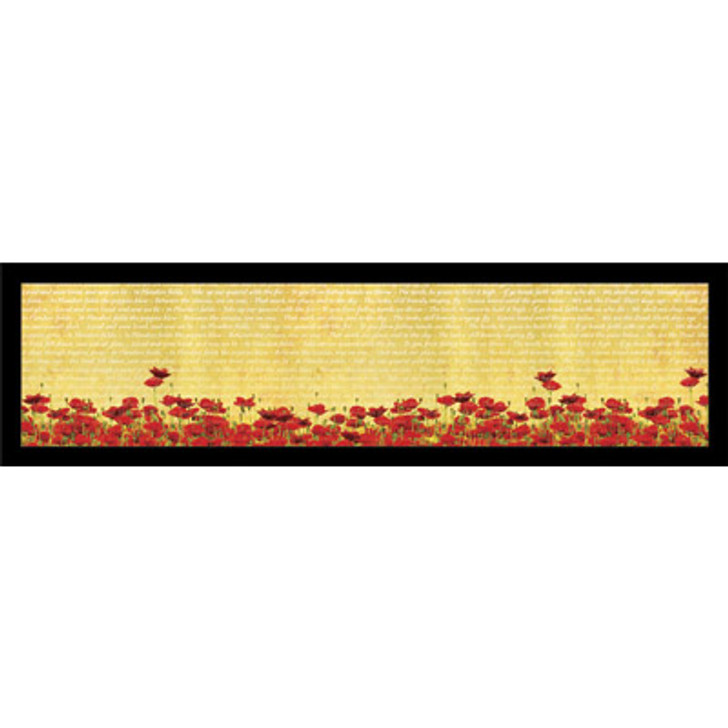 Poppy Bar Runner The spectacular Poppy Bar Runner from the military specialists. A time and place to reflect. This outstanding artwork in a bar runner sets the touching beauty of the poppy field against John McCrae's