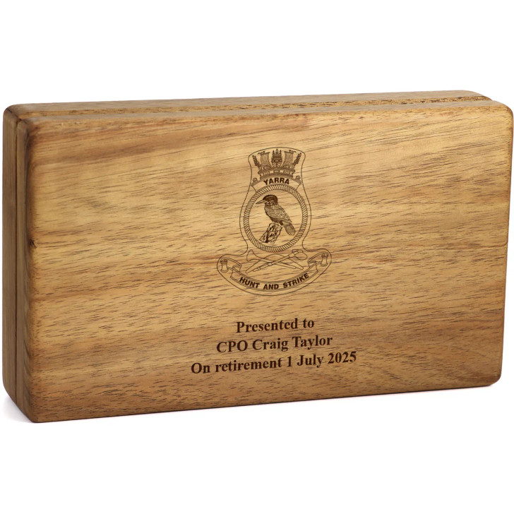 HMAS Yarra (IV) Tasmanian Blackwood Medal Display Box